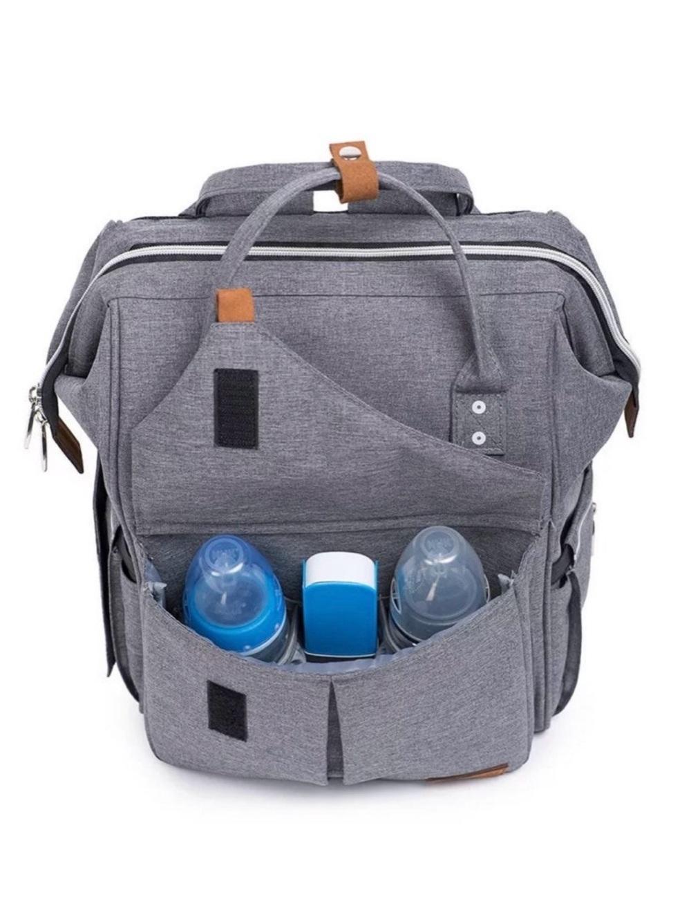 Alameda Gray Diaper Backpack Baby Bag Waterproof Travel Tote EUC - Picture 2 of 9